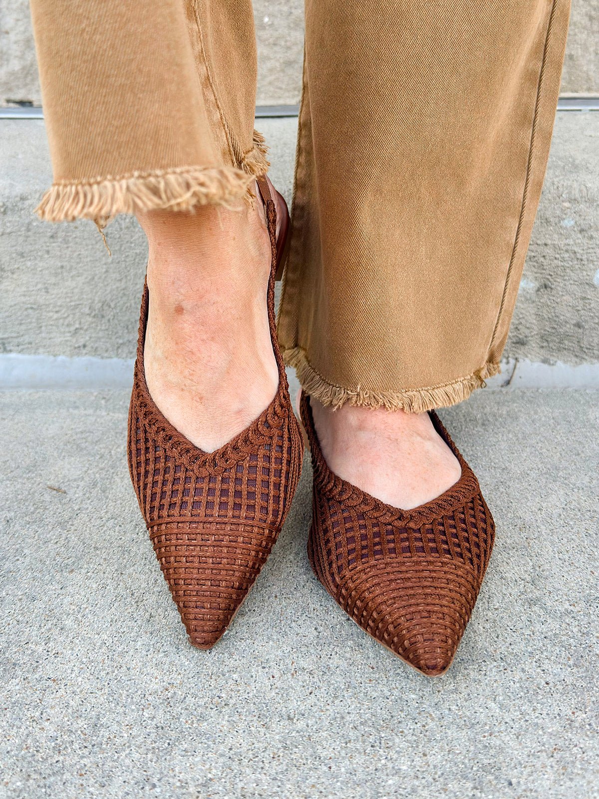 [Bruno Menegatti] Sandra Slingback Flats in Coffee - The Pink Pineapple 850