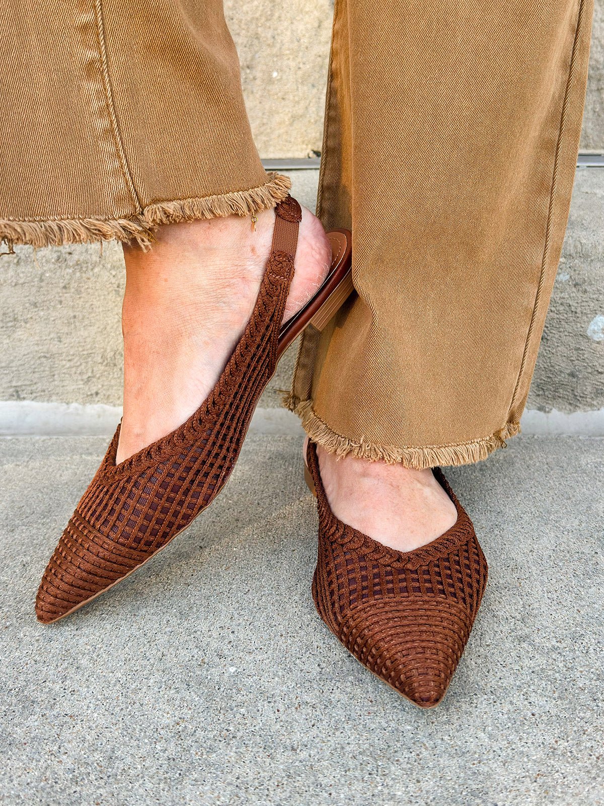 [Bruno Menegatti] Sandra Slingback Flats in Coffee - The Pink Pineapple 850