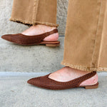 [Bruno Menegatti] Sandra Slingback Flats in Coffee - The Pink Pineapple 850