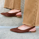 [Bruno Menegatti] Sandra Slingback Flats in Coffee - The Pink Pineapple 850