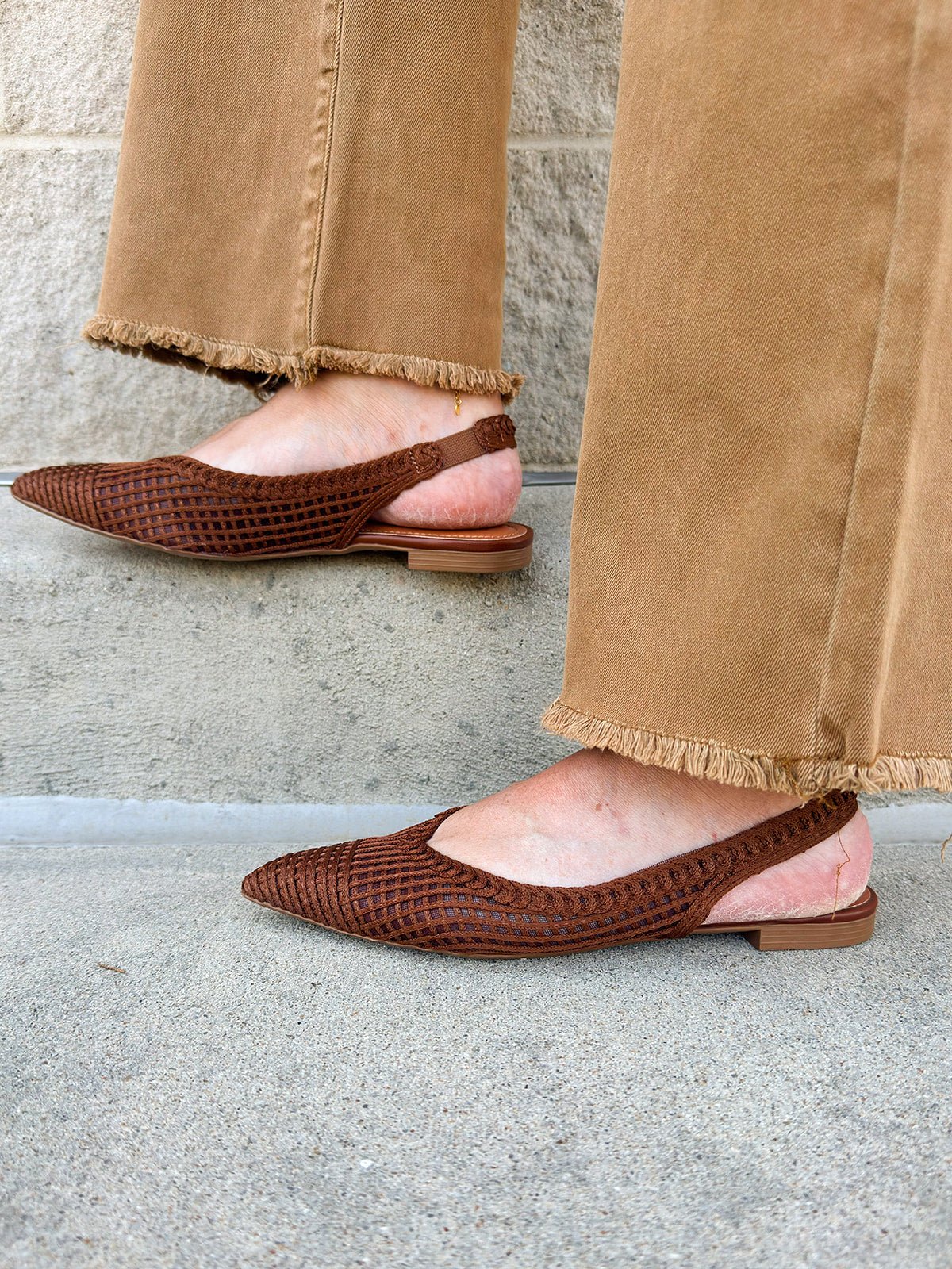 [Bruno Menegatti] Sandra Slingback Flats in Coffee - The Pink Pineapple 850