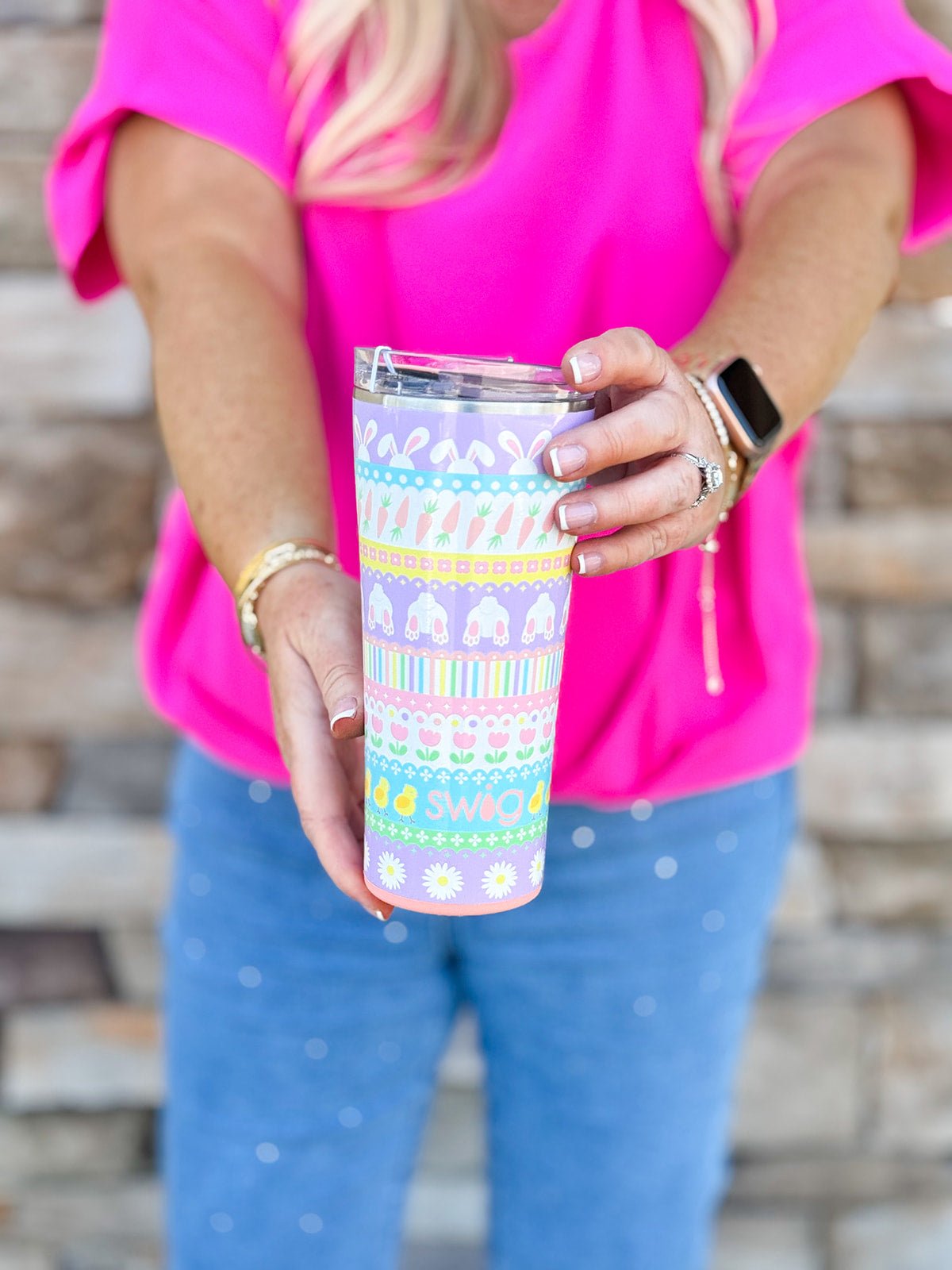 Bunny Trail Tumbler 22oz - The Pink Pineapple 850