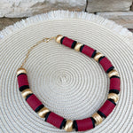 Burgundy, Black & Gold School Spirit Necklace - The Pink Pineapple 850