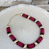 Burgundy, Black & Gold School Spirit Necklace - The Pink Pineapple 850