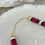 Burgundy, Black & Gold School Spirit Necklace - The Pink Pineapple 850