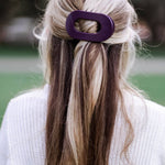 Burgundy Bliss Medium Flat Round Hair Clip - The Pink Pineapple 850