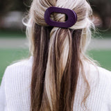 Burgundy Bliss Medium Flat Round Hair Clip - The Pink Pineapple 850