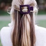 Burgundy Bliss Medium Flat Square Hair Clip - The Pink Pineapple 850