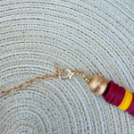Burgundy & Gold School Spirit Necklace - The Pink Pineapple 850