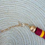 Burgundy & Gold School Spirit Necklace - The Pink Pineapple 850