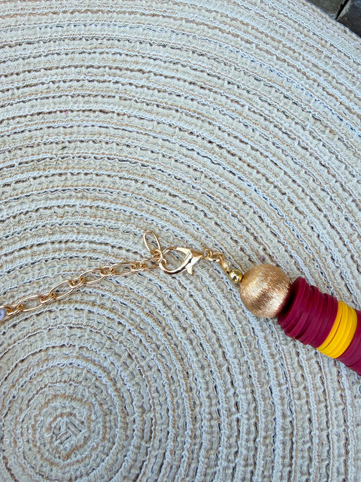 Burgundy & Gold School Spirit Necklace - The Pink Pineapple 850