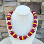 Burgundy & Gold School Spirit Necklace - The Pink Pineapple 850