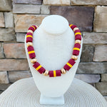 Burgundy & Gold School Spirit Necklace - The Pink Pineapple 850