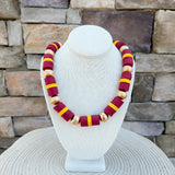 Burgundy & Gold School Spirit Necklace - The Pink Pineapple 850