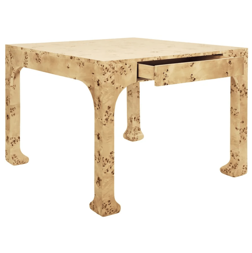 Burl Wood Pagoda Game Table - The Pink Pineapple 850