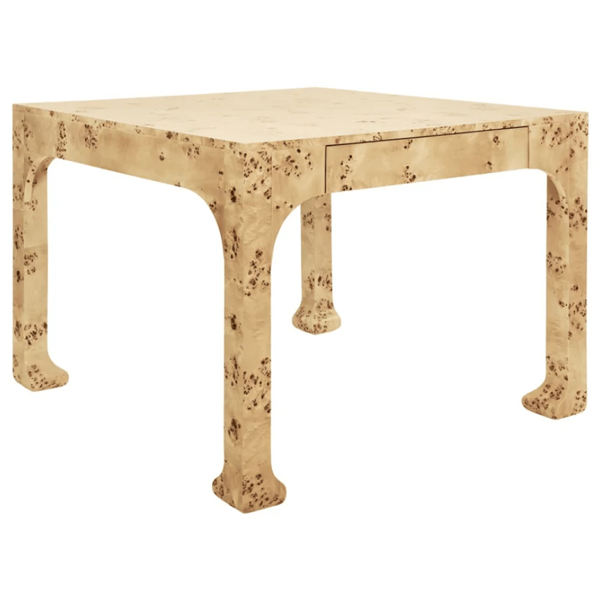 Burl Wood Pagoda Game Table - The Pink Pineapple 850