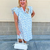 Butterfly Blues Mini Dress - The Pink Pineapple 850