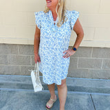 Butterfly Blues Mini Dress - The Pink Pineapple 850