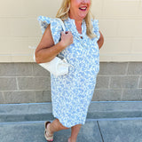 Butterfly Blues Mini Dress - The Pink Pineapple 850