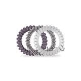 Silver Flames - Large Spiral Hair Coils, Hair Ties, 3-pack