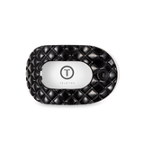 Flat Round Hair Clip | Medium | Jet Black Quilted