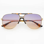 Tortoise aviator sunglasses with sunrise tinted lenses