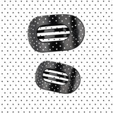 [Teleties] Flat Round Hair Clip | Black Polka Dot Party | Medium