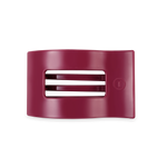 TELETIES medium flat rectangle hair clip in Wild Side deep magenta design.