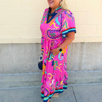 Cabana Muse Midi Dress - The Pink Pineapple 850
