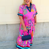 Cabana Muse Midi Dress - The Pink Pineapple 850