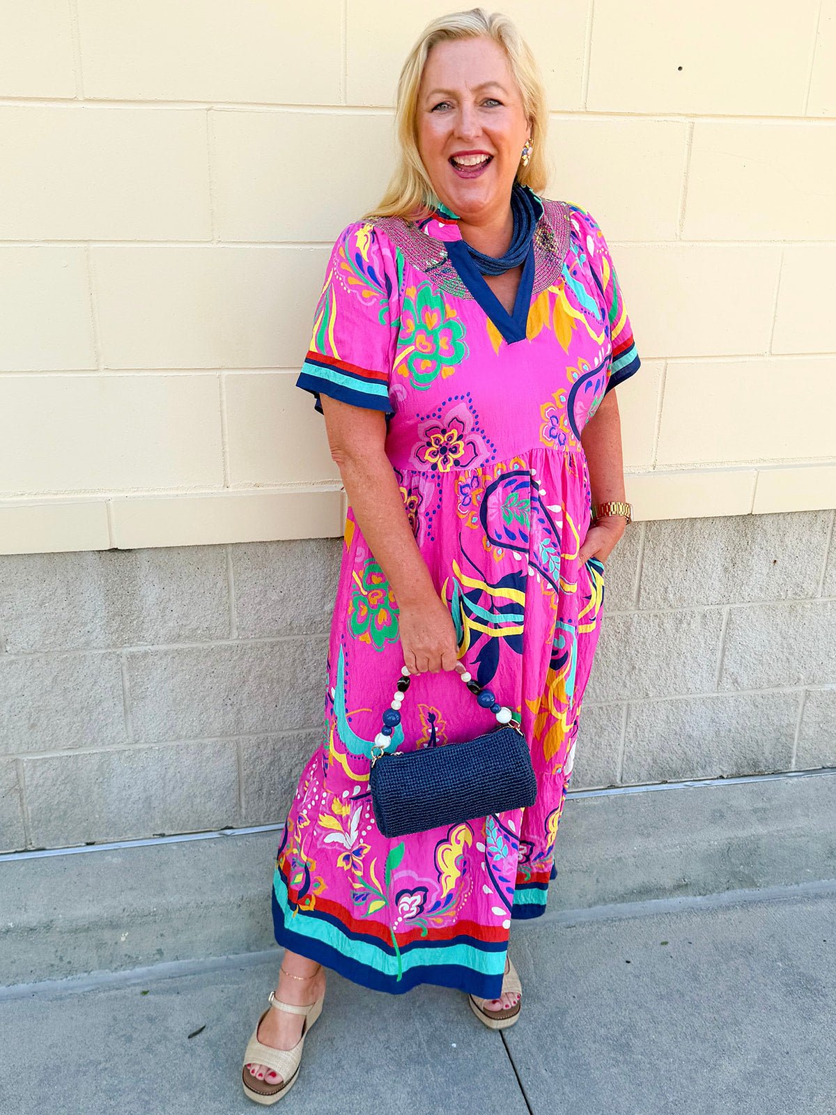 Cabana Muse Midi Dress - The Pink Pineapple 850