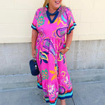 Cabana Muse Midi Dress - The Pink Pineapple 850