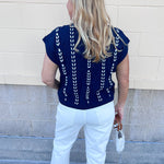 Cable Knit Whipstitch Cropped Sweater - The Pink Pineapple 850