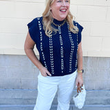 Cable Knit Whipstitch Cropped Sweater - The Pink Pineapple 850