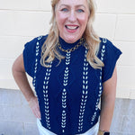 Cable Knit Whipstitch Cropped Sweater - The Pink Pineapple 850