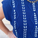 Cable Knit Whipstitch Cropped Sweater - The Pink Pineapple 850