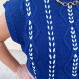 Cable Knit Whipstitch Cropped Sweater - The Pink Pineapple 850