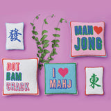Dot Crack Bam Hooked Accent Pillow