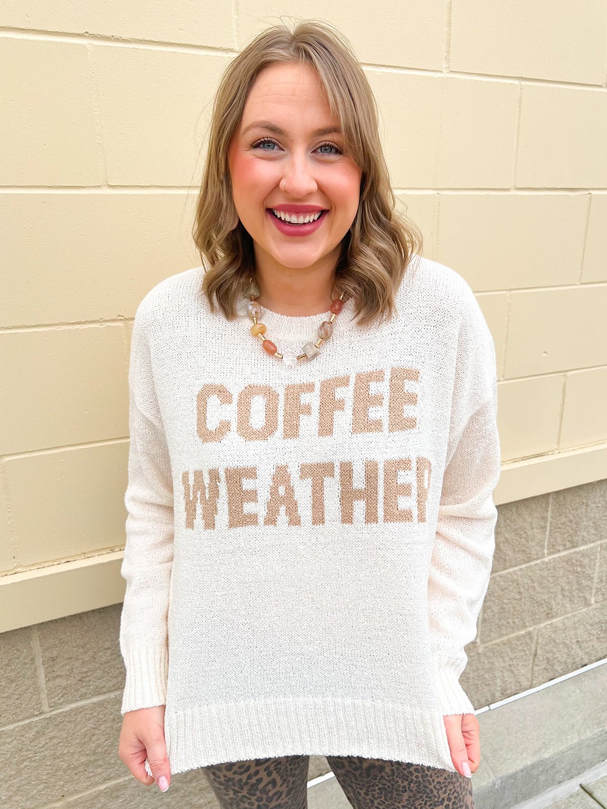 Café Cozy Lightweight Sweater - The Pink Pineapple 850