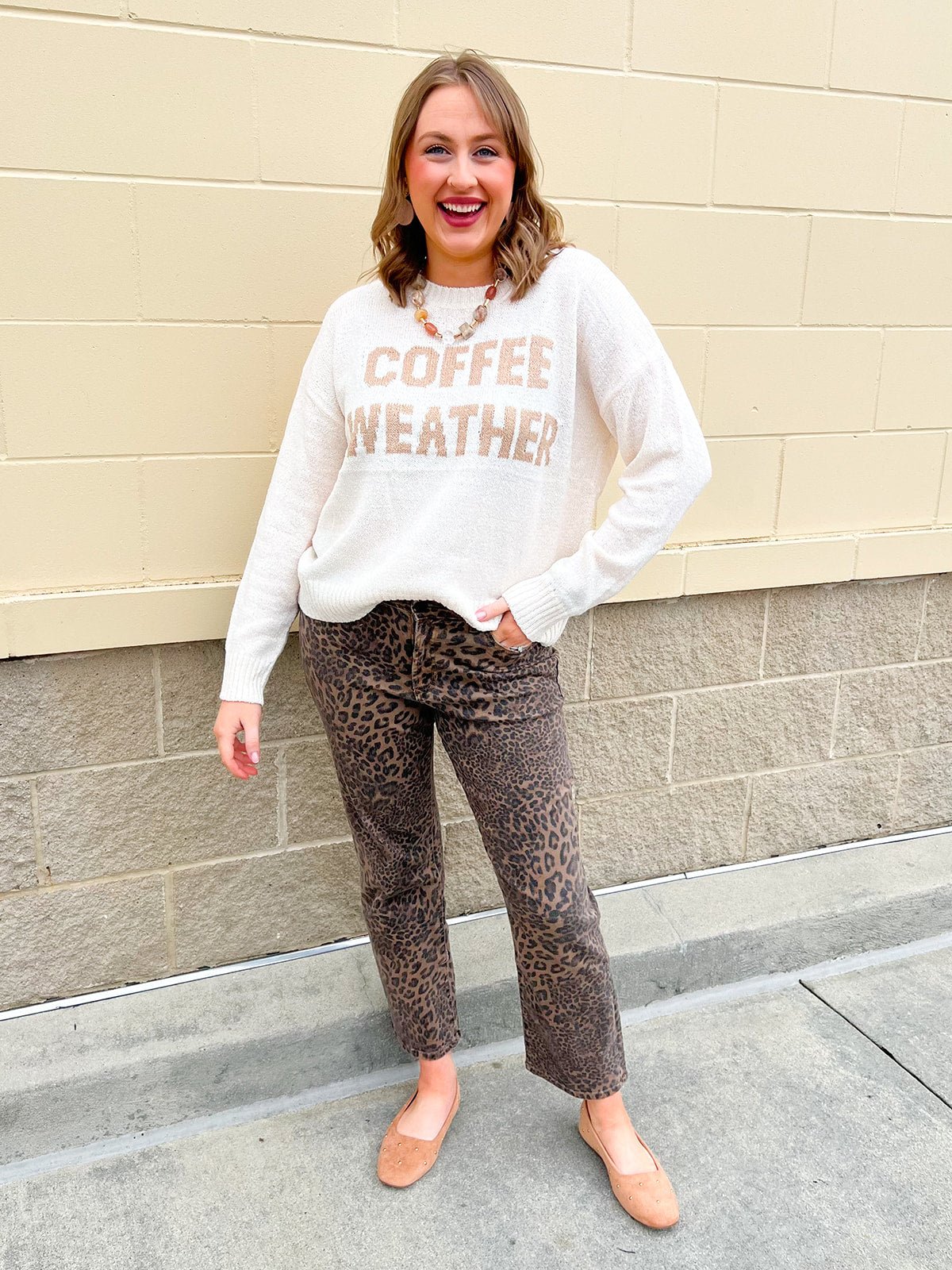 Café Cozy Lightweight Sweater - The Pink Pineapple 850