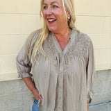 Café Season Blouse - The Pink Pineapple 850
