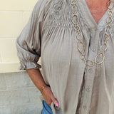Café Season Blouse - The Pink Pineapple 850