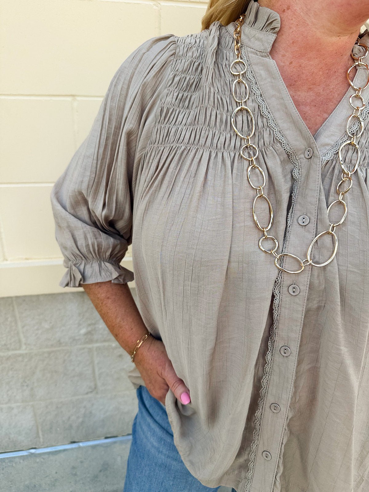 Café Season Blouse - The Pink Pineapple 850