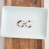 Cam Mini Hoops - Blonde Tortoise - The Pink Pineapple 850