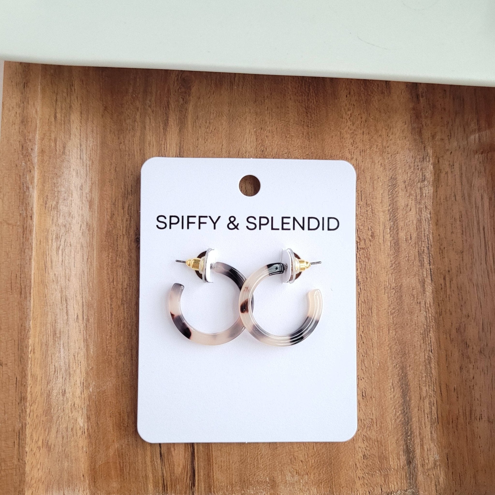 Cam Mini Hoops - Blonde Tortoise - The Pink Pineapple 850