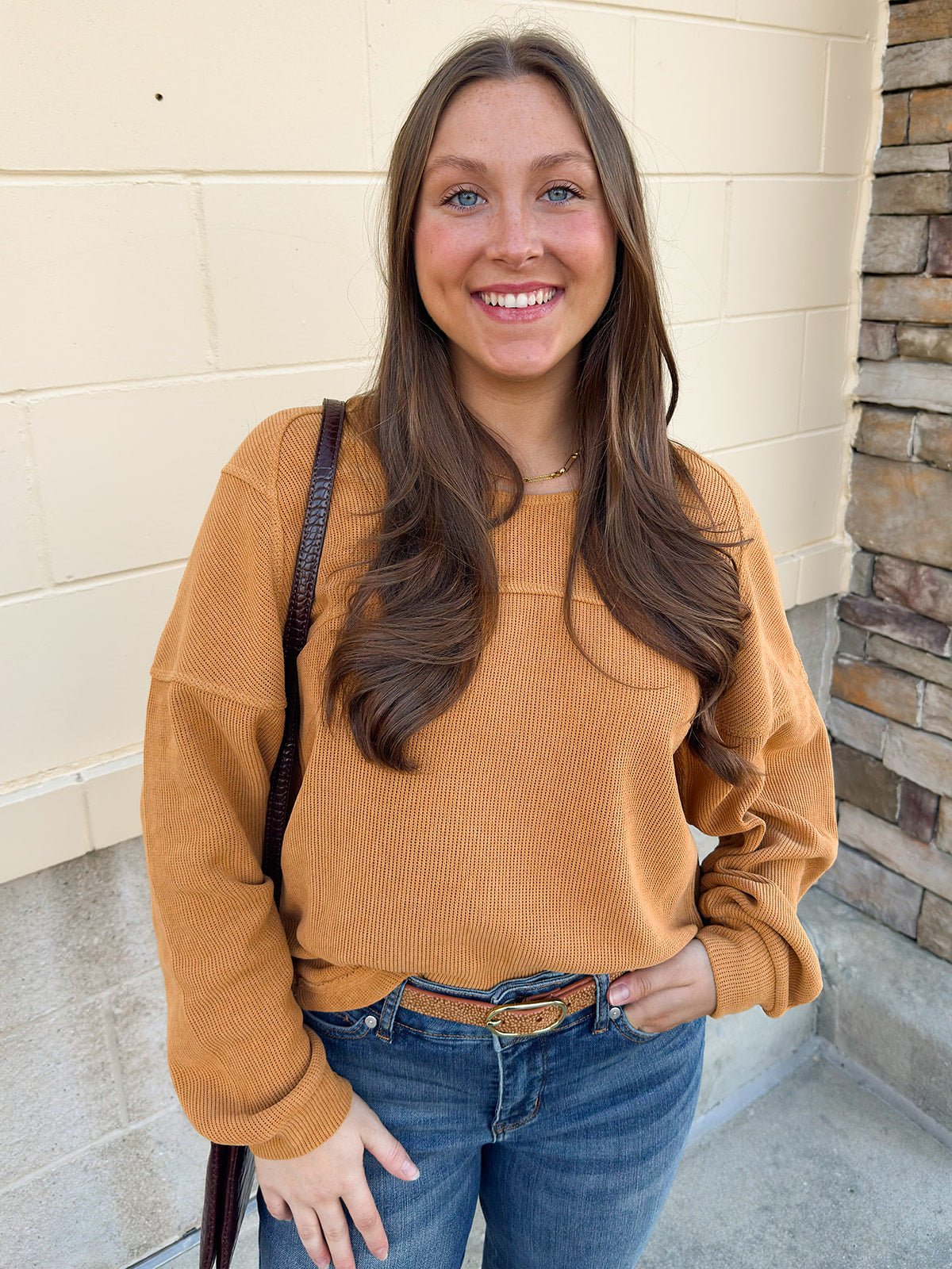 Camel Haven Knit Top - The Pink Pineapple 850