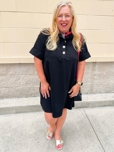 Campus Classic A-Line Dress in Black - The Pink Pineapple 850