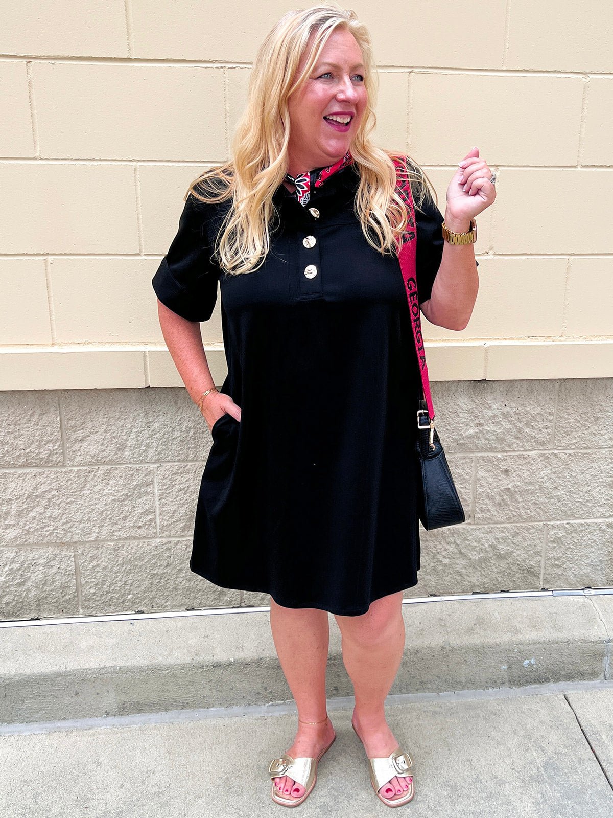 Campus Classic A-Line Dress in Black - The Pink Pineapple 850