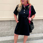 Campus Classic A-Line Dress in Black - The Pink Pineapple 850