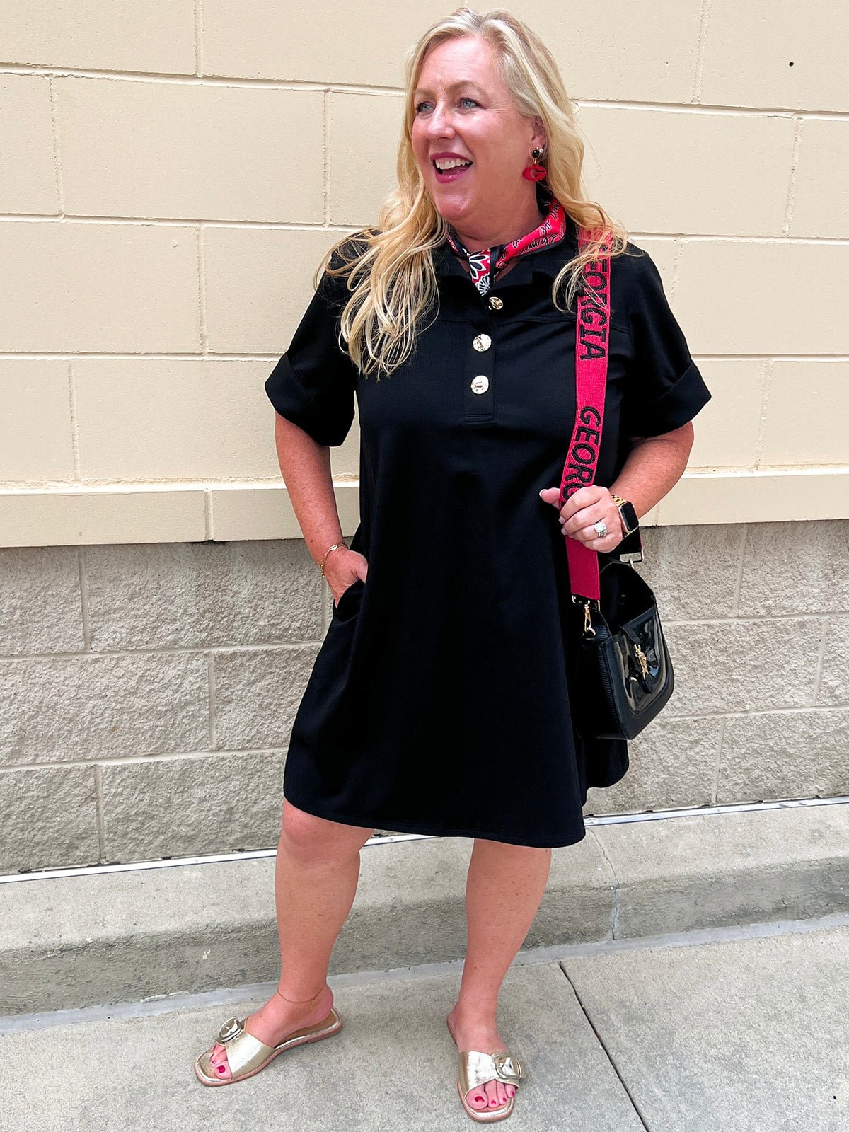 Campus Classic A-Line Dress in Black - The Pink Pineapple 850
